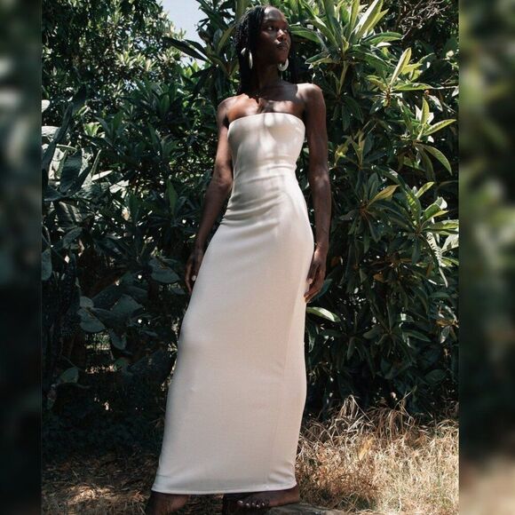 NWOT The Line By K - XS Jace Midi Bodycon Dress In Vanilla - *No Tags* - Picture 2 of 9